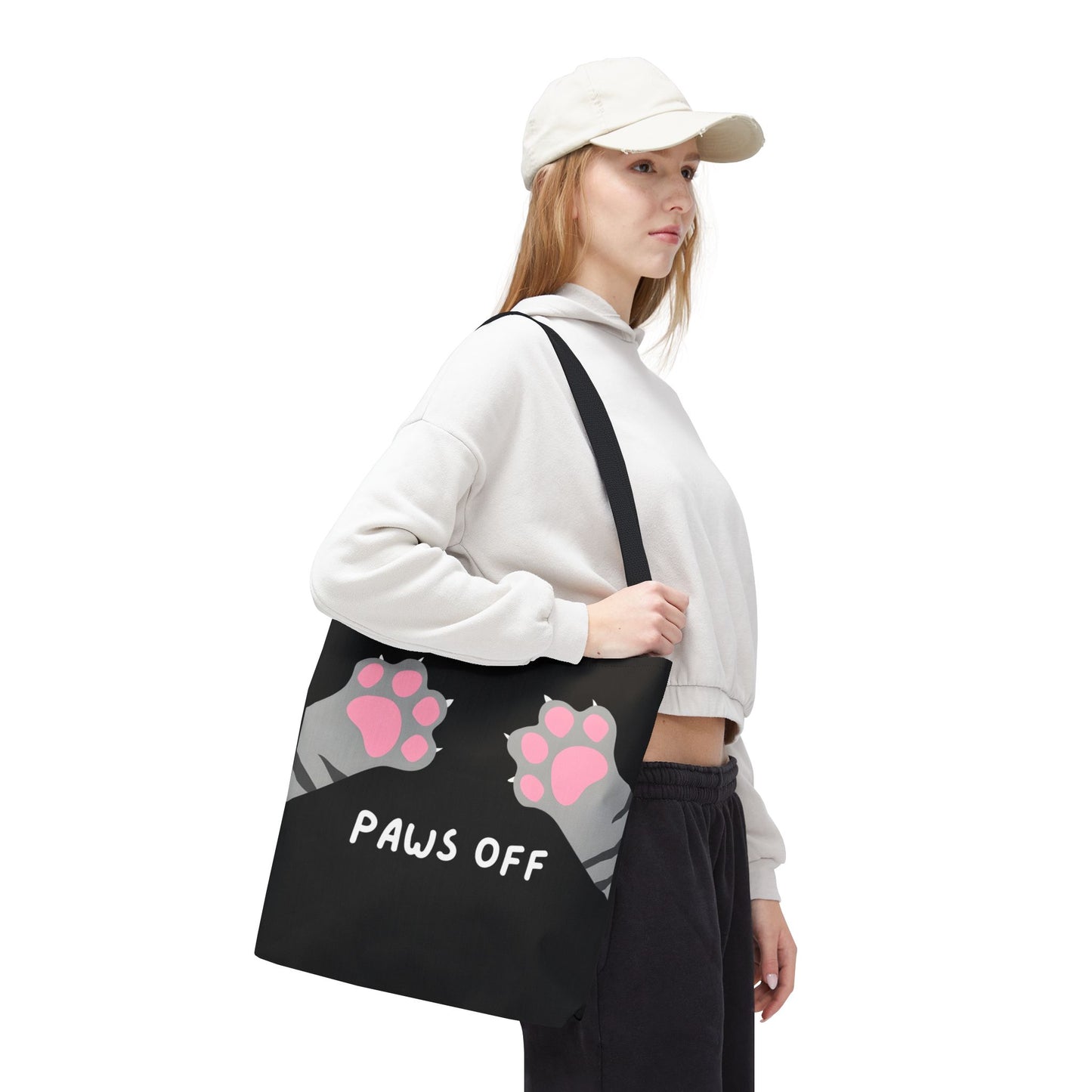 Paws Off Tabby Cat Paw Tote Bag