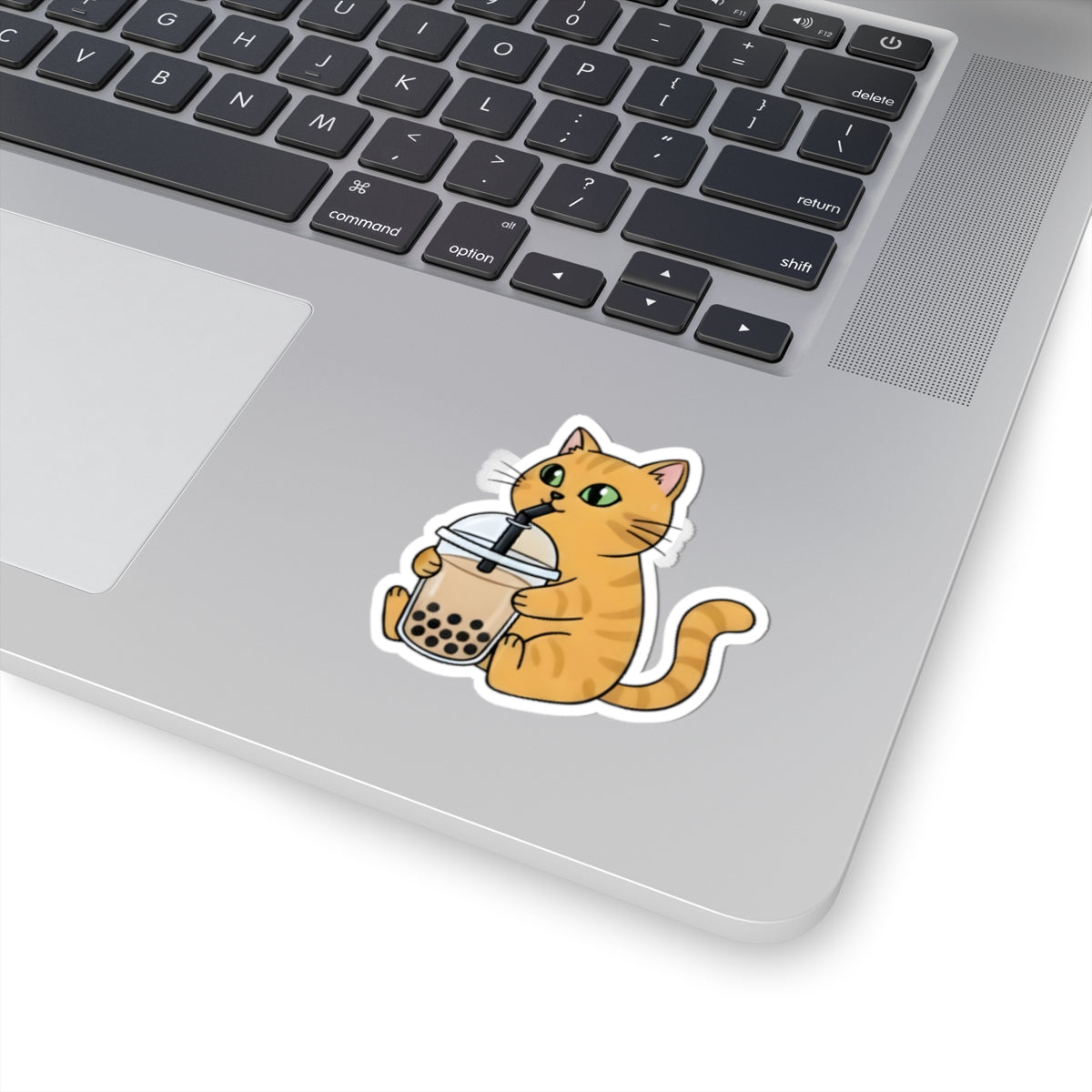 Kawaii Bubble Tea Cat Sticker, Cute Vinyl Decal for Laptop & Water Bottle