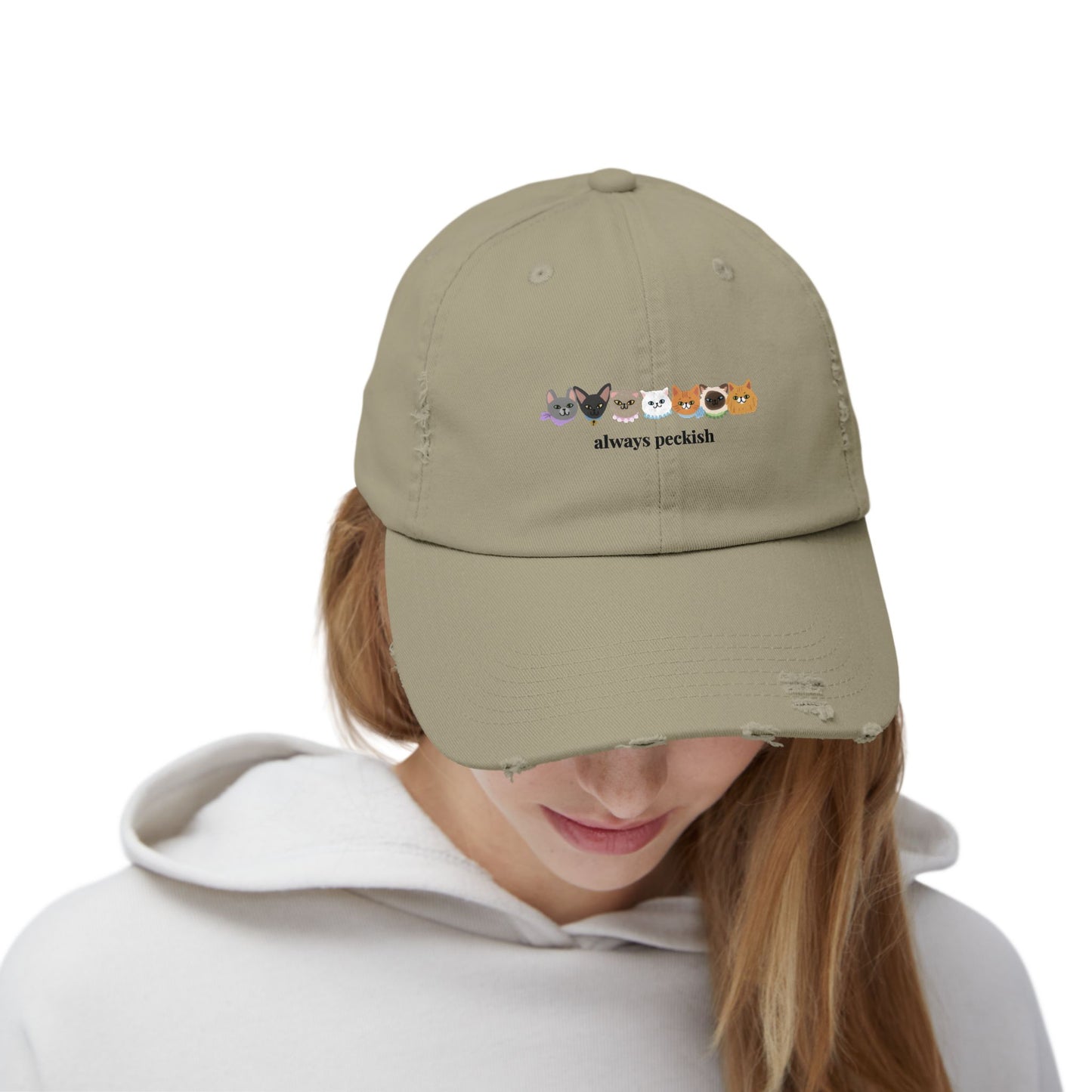 Always Peckish Cat Graphic Baseball Cap
