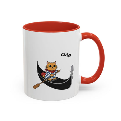 Gondolier Cat Coffee Mug | Cute Italian Cat Gift