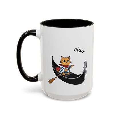 Gondolier Cat Coffee Mug | Cute Italian Cat Gift