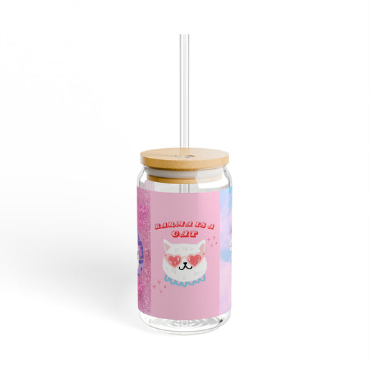 Album-Inspired Cat Sipper Glass | Pop Culture Fan Drinkware | Artistic Kitty Tumbler