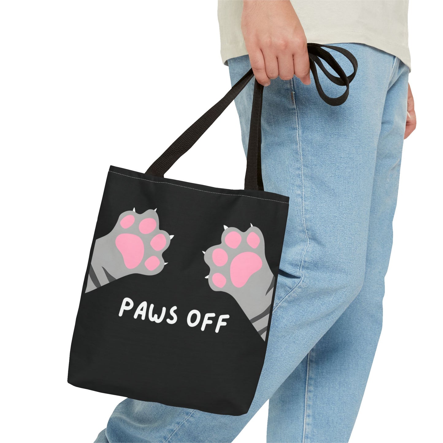 Paws Off Tabby Cat Paw Tote Bag