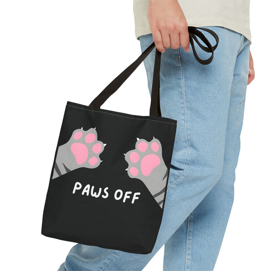 Paws Off Tabby Cat Paw Tote Bag