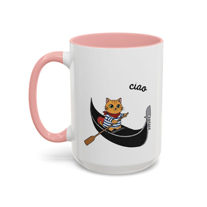 Gondolier Cat Coffee Mug | Cute Italian Cat Gift