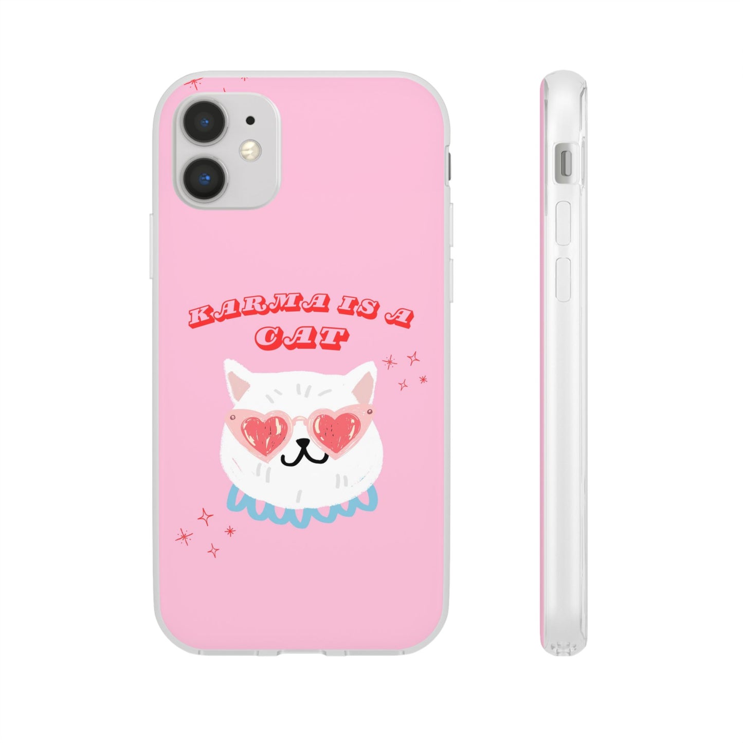 Karma is a Cat Phone Case | Pop Culture Cat Lover Gift | Heart Sunglasses Kitty