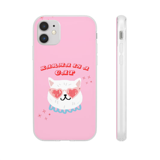 Karma is a Cat Phone Case | Pop Culture Cat Lover Gift | Heart Sunglasses Kitty