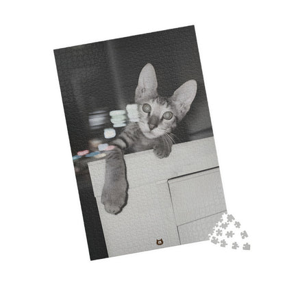 Black & White Tabby Cat Jigsaw Puzzle 110–1014 pcs