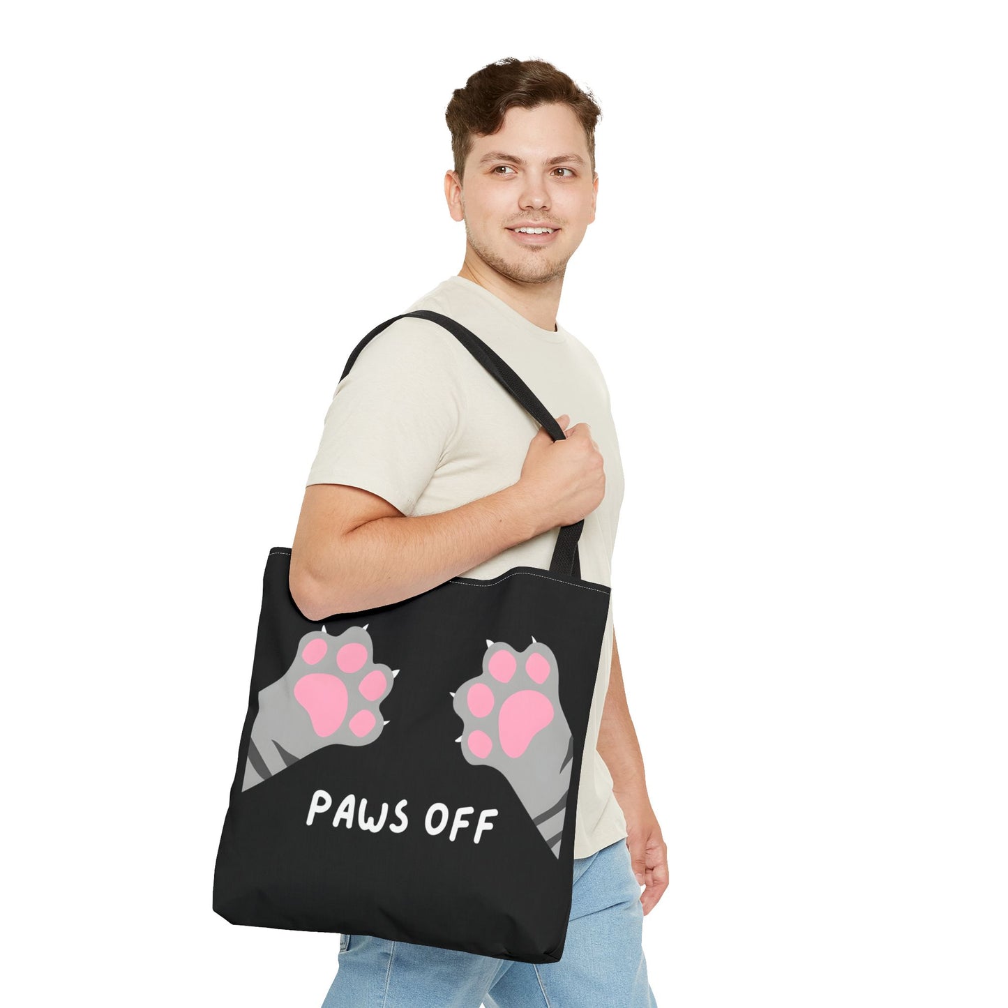 Paws Off Tabby Cat Paw Tote Bag