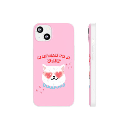 Karma is a Cat Phone Case in Pink
