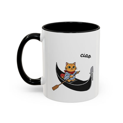Gondolier Cat Coffee Mug | Cute Italian Cat Gift