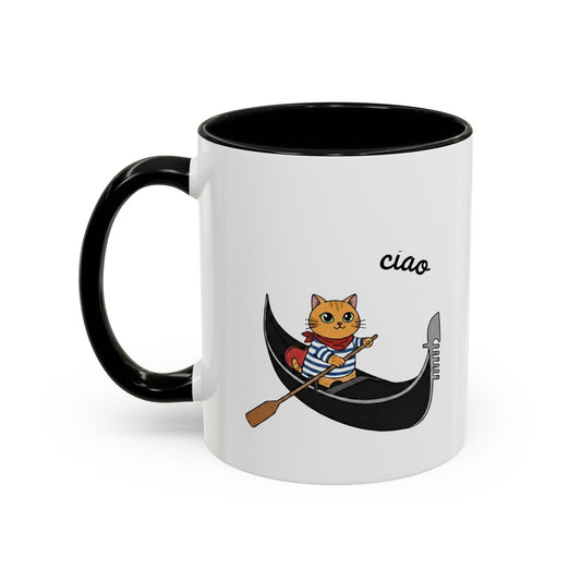 Gondolier Cat Coffee Mug | Cute Italian Cat Gift