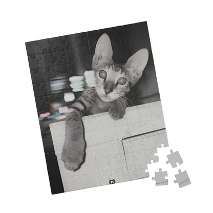 Black & White Tabby Cat Jigsaw Puzzle 110–1014 pcs