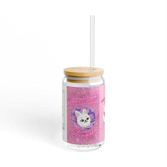 Album-Inspired Cat Sipper Glass | Pop Culture Fan Drinkware | Artistic Kitty Tumbler