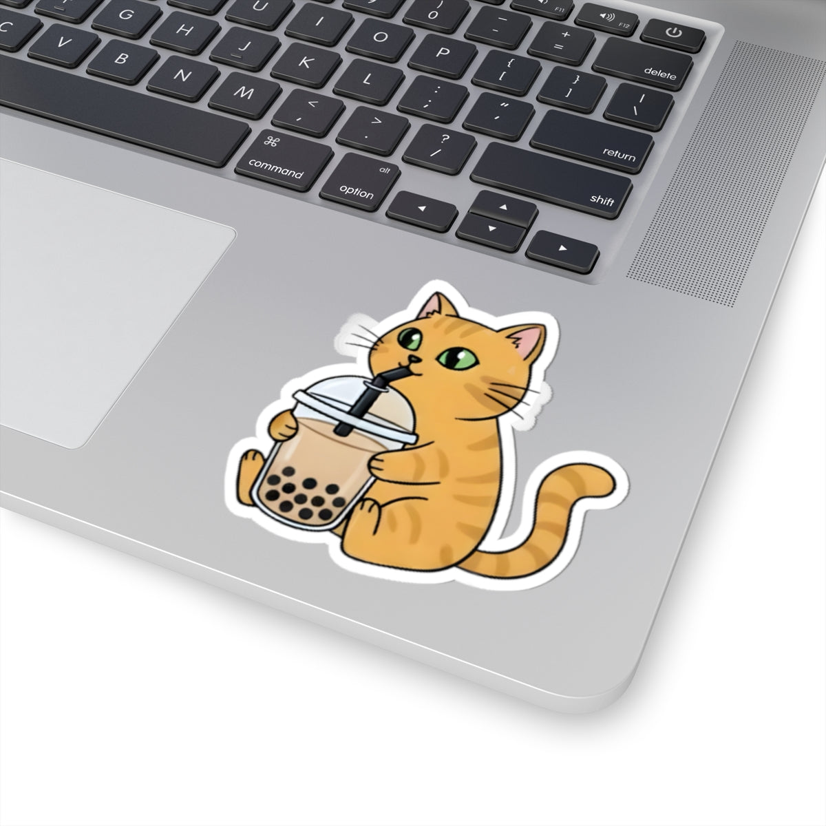 Kawaii Bubble Tea Cat Sticker, Cute Vinyl Decal for Laptop & Water Bottle
