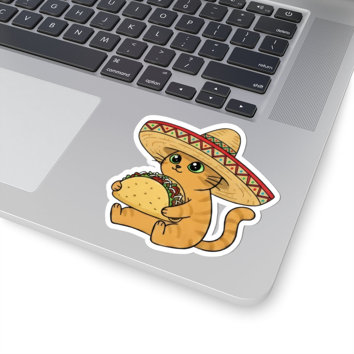 Funny Taco Cat Sticker | Cute Sombrero Vinyl Decal