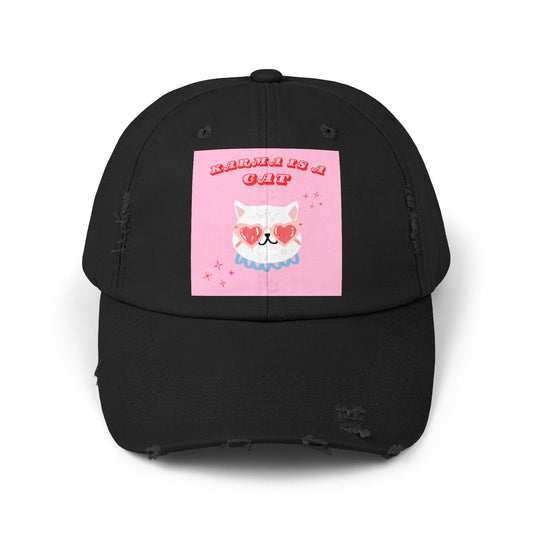 Swiftie Karma Cat Distressed Cap