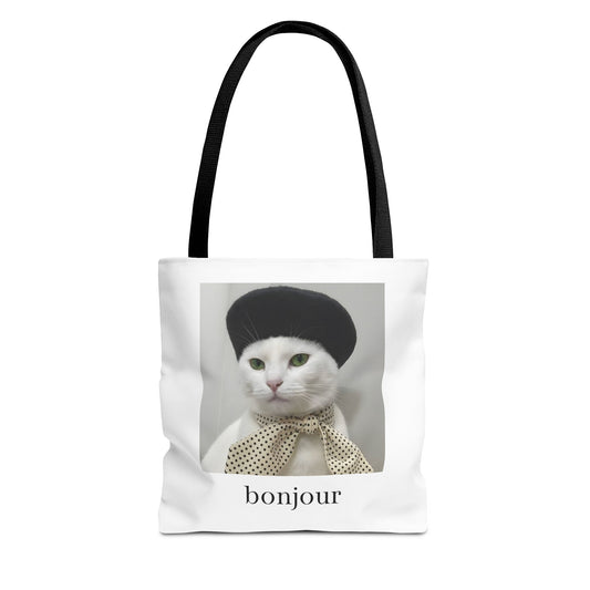 Bonjour Parisian Cat Tote Bag