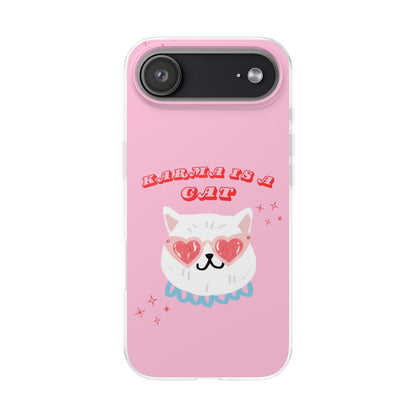 Karma is a Cat Phone Case in Pink
