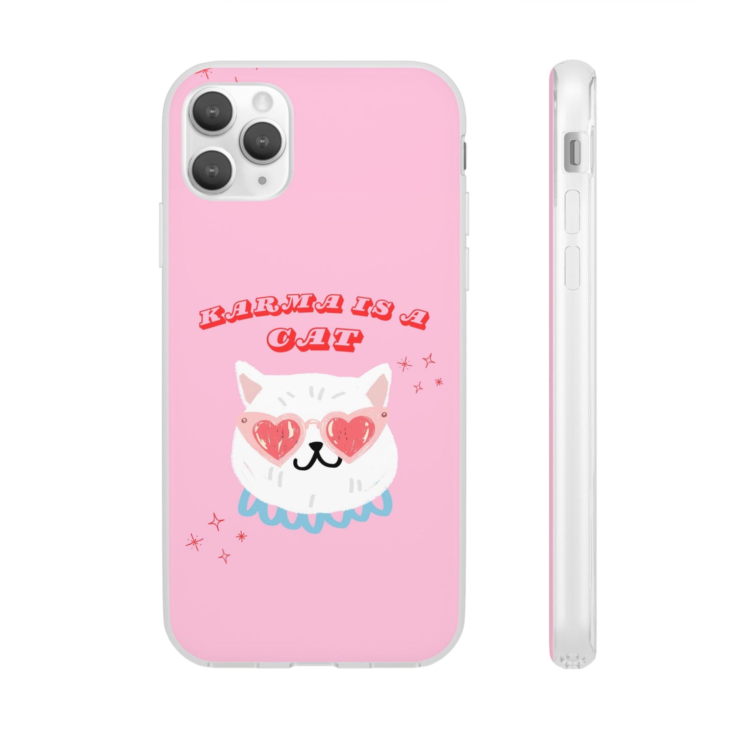 Karma is a Cat Phone Case | Pop Culture Cat Lover Gift | Heart Sunglasses Kitty