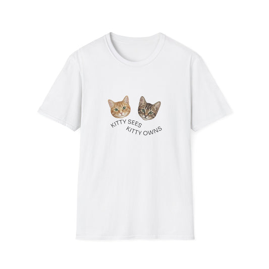 Kitty Sees Kitty Owns Cat Graphic T-shirt