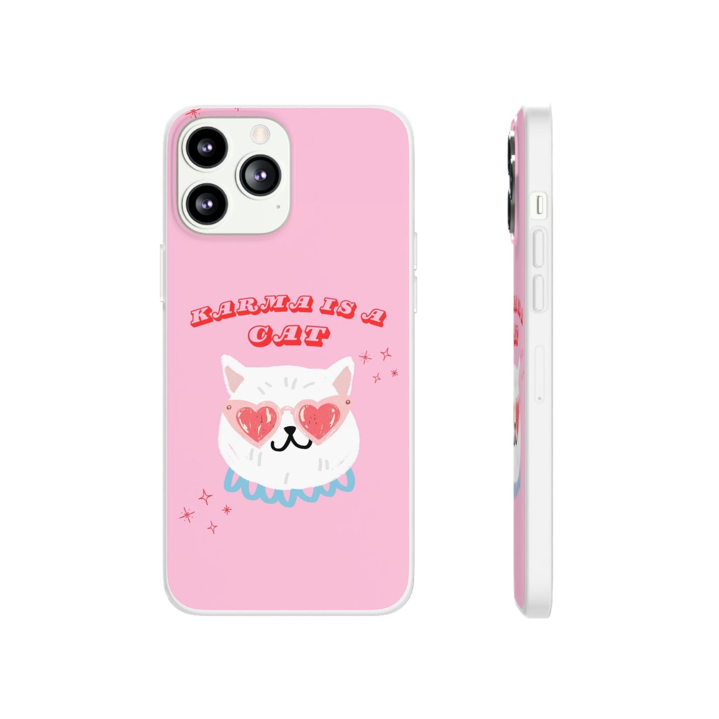 Karma is a Cat Phone Case | Pop Culture Cat Lover Gift | Heart Sunglasses Kitty
