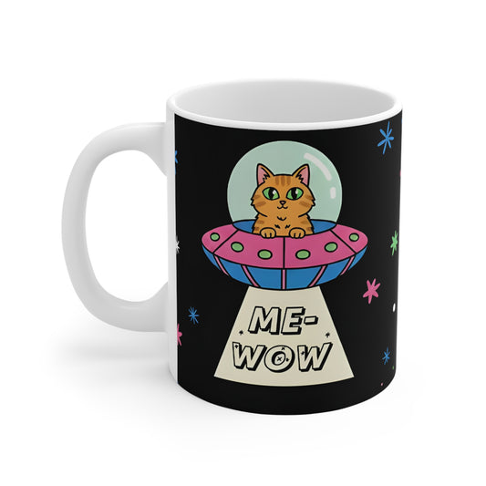 UFO Cat Coffee Mug | ME-WOW Mug | Funny Cat Lover Gift