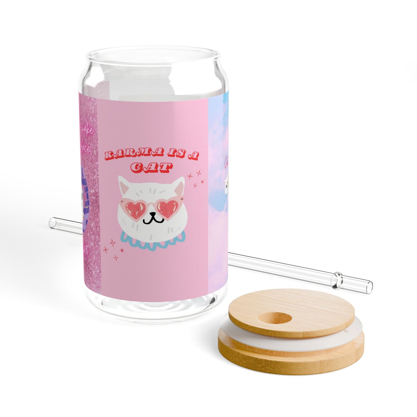 Album-Inspired Cat Sipper Glass | Pop Culture Fan Drinkware | Artistic Kitty Tumbler