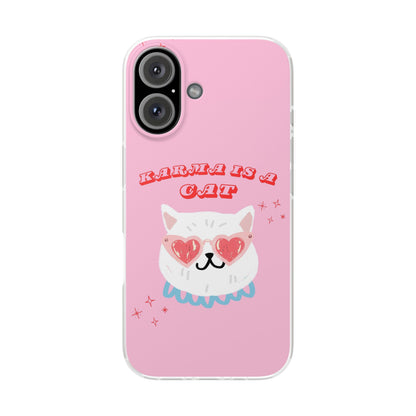 Karma is a Cat Phone Case | Pop Culture Cat Lover Gift | Heart Sunglasses Kitty