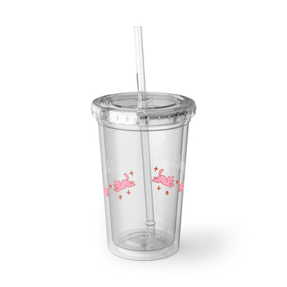 Cat Carousel Acrylic Cup with Straw - Reusable Tumbler for Iced Drinks