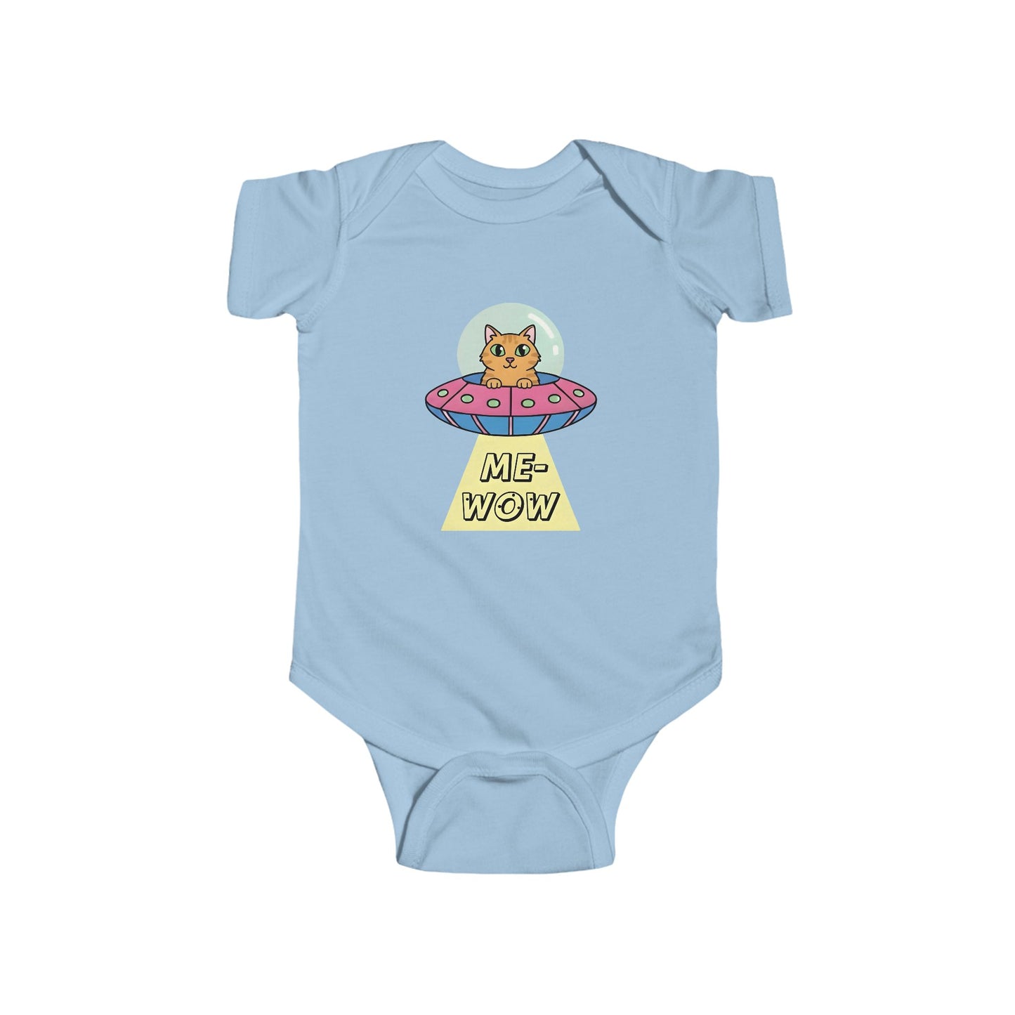 UFO Cat Baby Bodysuit | ME-WOW Newborn Outfit | Funny Cat Lover Gift