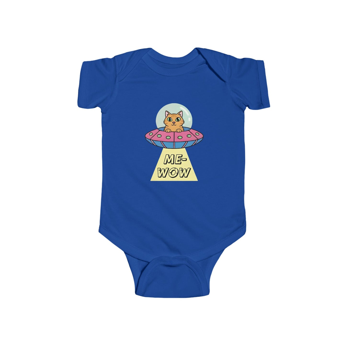UFO Cat Baby Bodysuit | ME-WOW Newborn Outfit | Funny Cat Lover Gift