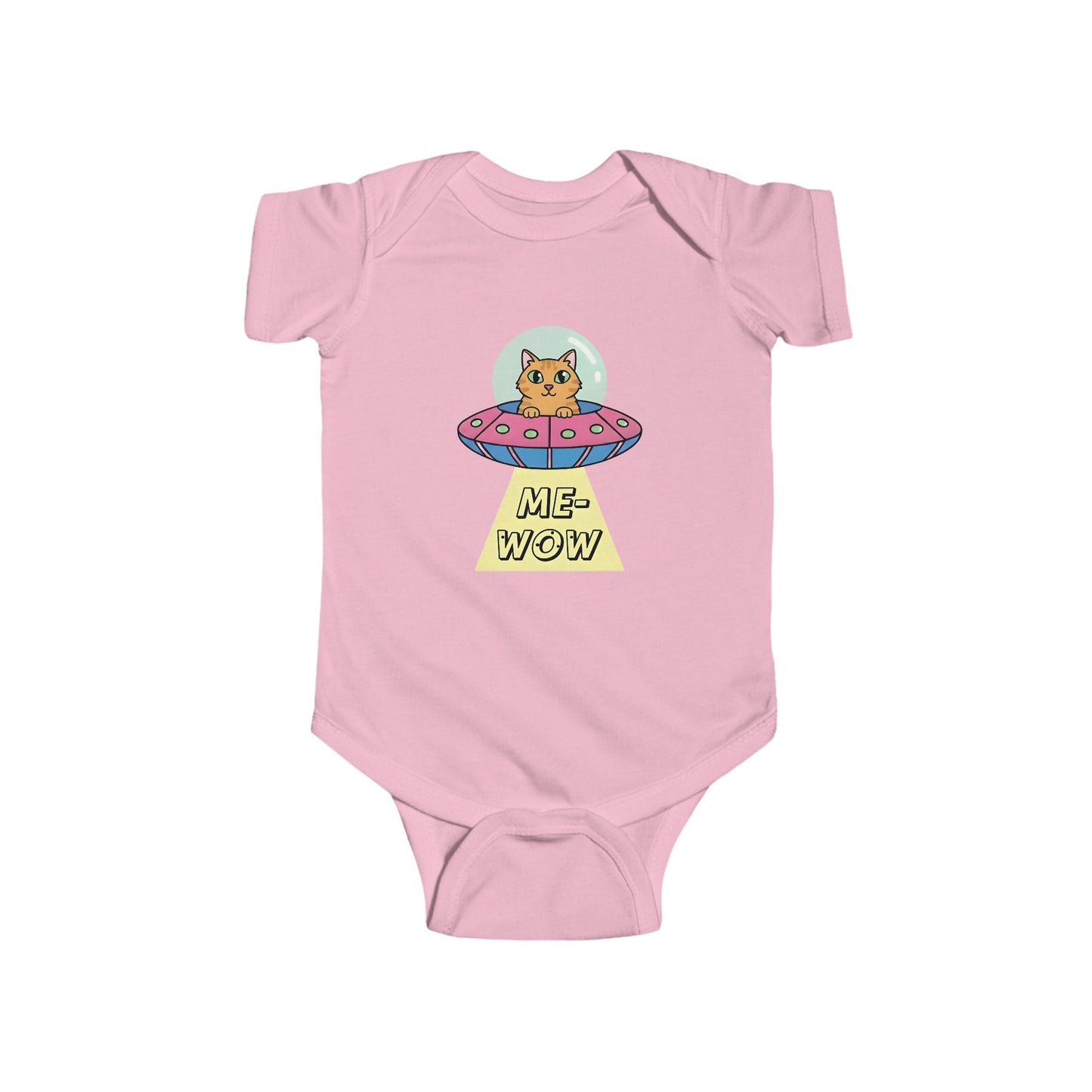 UFO Cat Baby Bodysuit | ME-WOW Newborn Outfit | Funny Cat Lover Gift