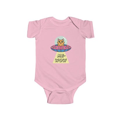 UFO Cat Baby Bodysuit | ME-WOW Newborn Outfit | Funny Cat Lover Gift