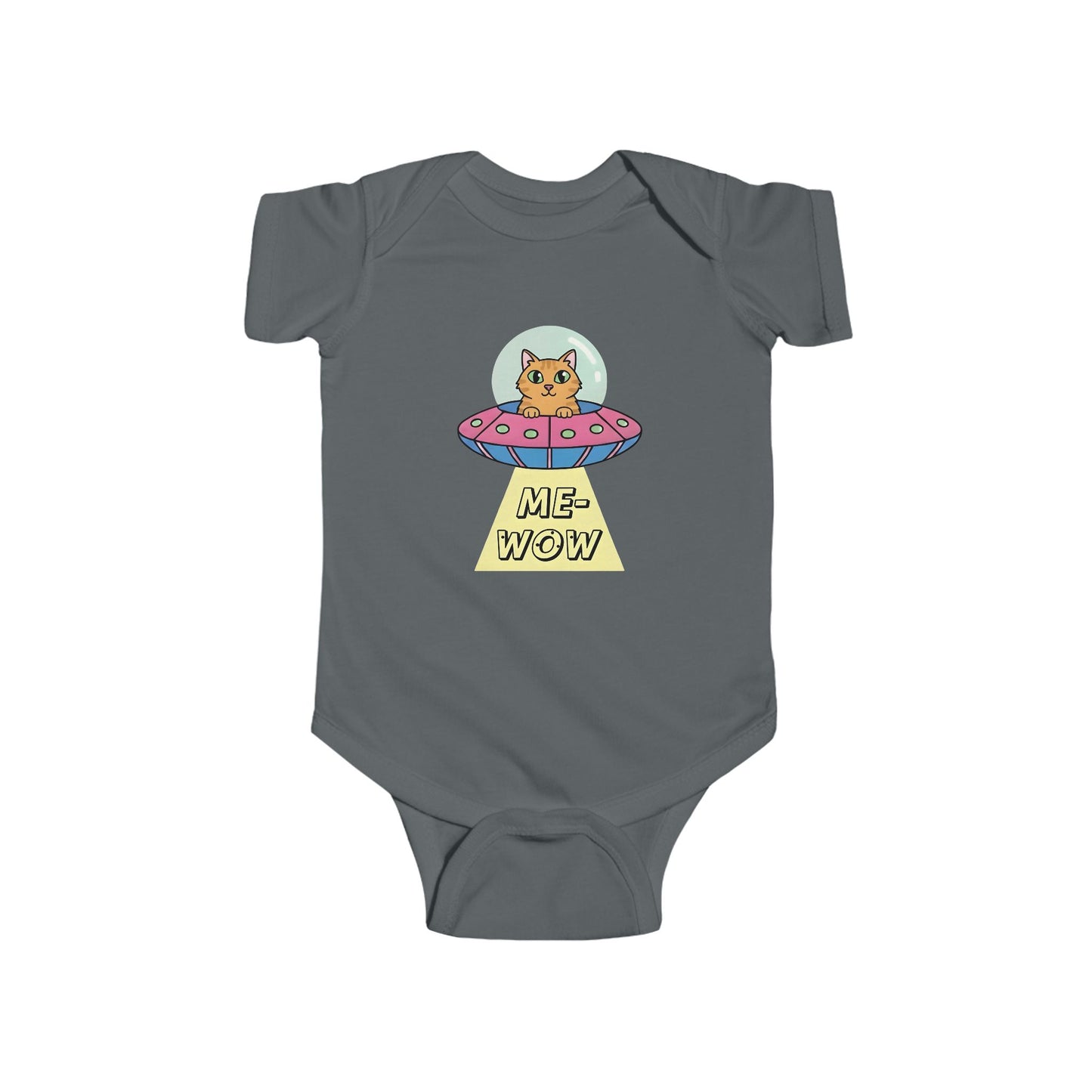 UFO Cat Baby Bodysuit | ME-WOW Newborn Outfit | Funny Cat Lover Gift