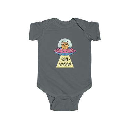 UFO Cat Baby Bodysuit | ME-WOW Newborn Outfit | Funny Cat Lover Gift