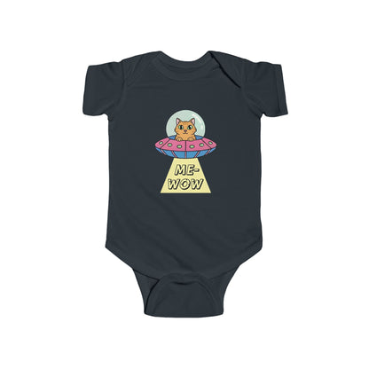 UFO Cat Baby Bodysuit | ME-WOW Newborn Outfit | Funny Cat Lover Gift