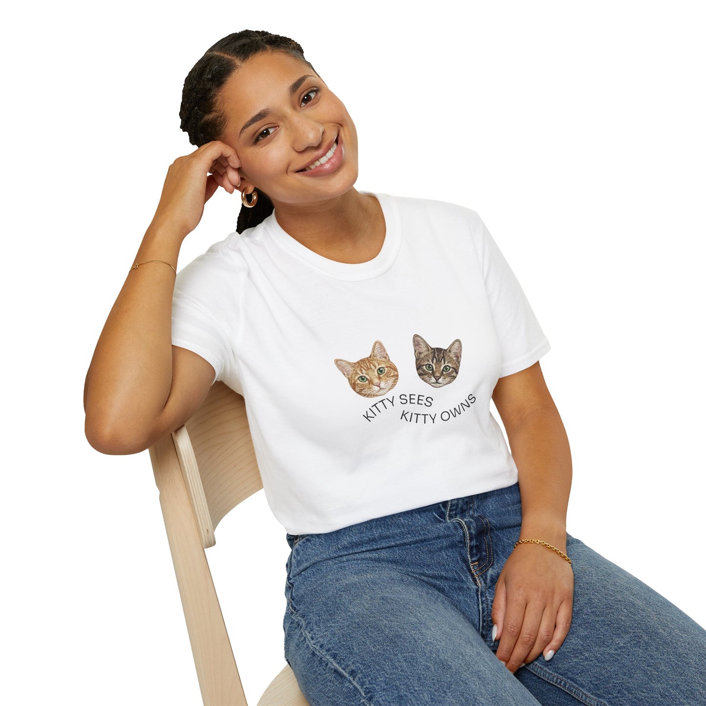 Kitty Sees Kitty Owns Cat Graphic T-shirt