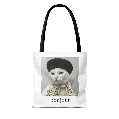 Bonjour Parisian Cat Tote Bag