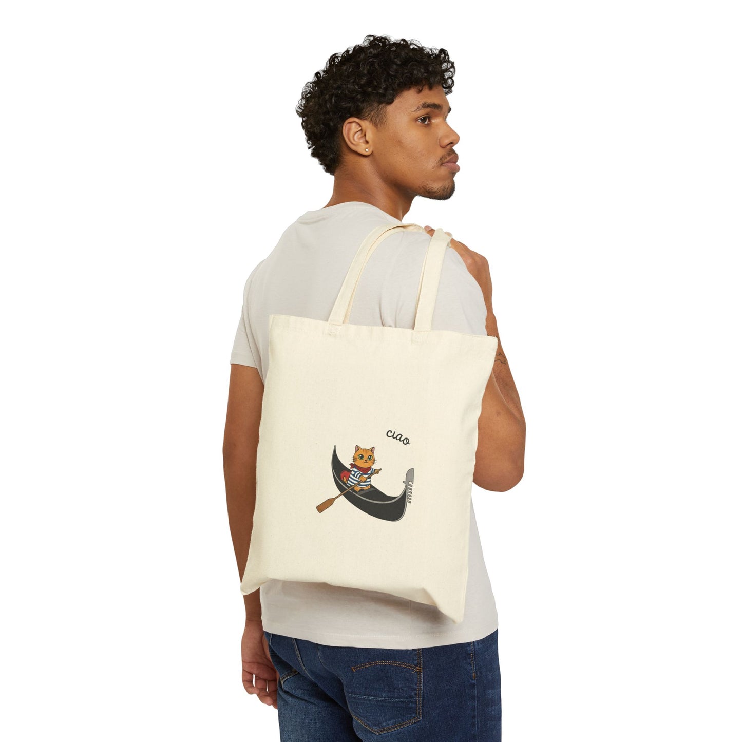Ciao Cat Gondolier Cotton Tote Bag