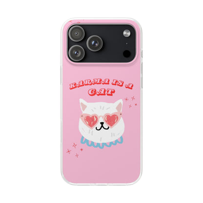 Karma is a Cat Phone Case in Pink