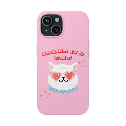 Karma is a Cat Phone Case | Pop Culture Cat Lover Gift | Heart Sunglasses Kitty