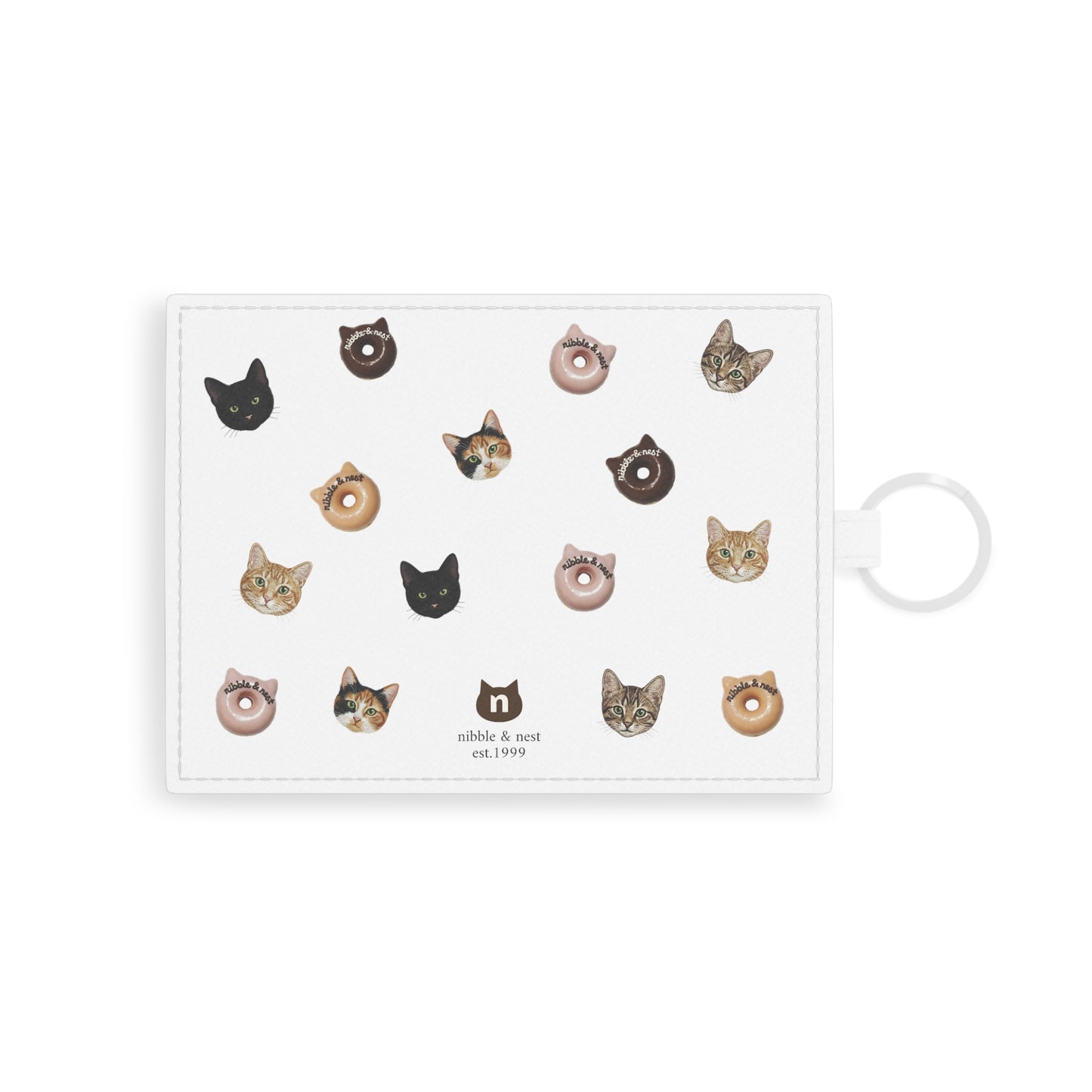 Cat & Doughnuts Vegan Leather Card Holder