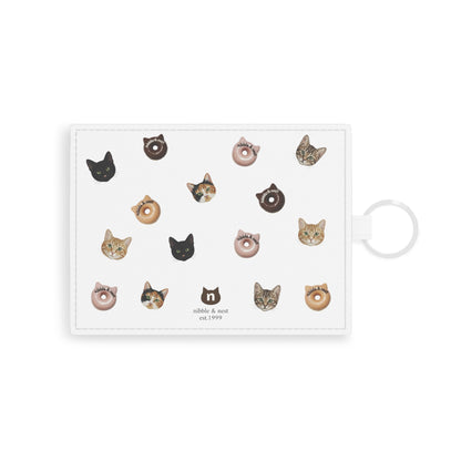 Cat & Doughnuts Vegan Leather Card Holder