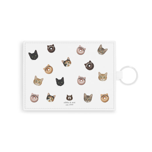 Cat & Doughnuts Vegan Leather Card Holder