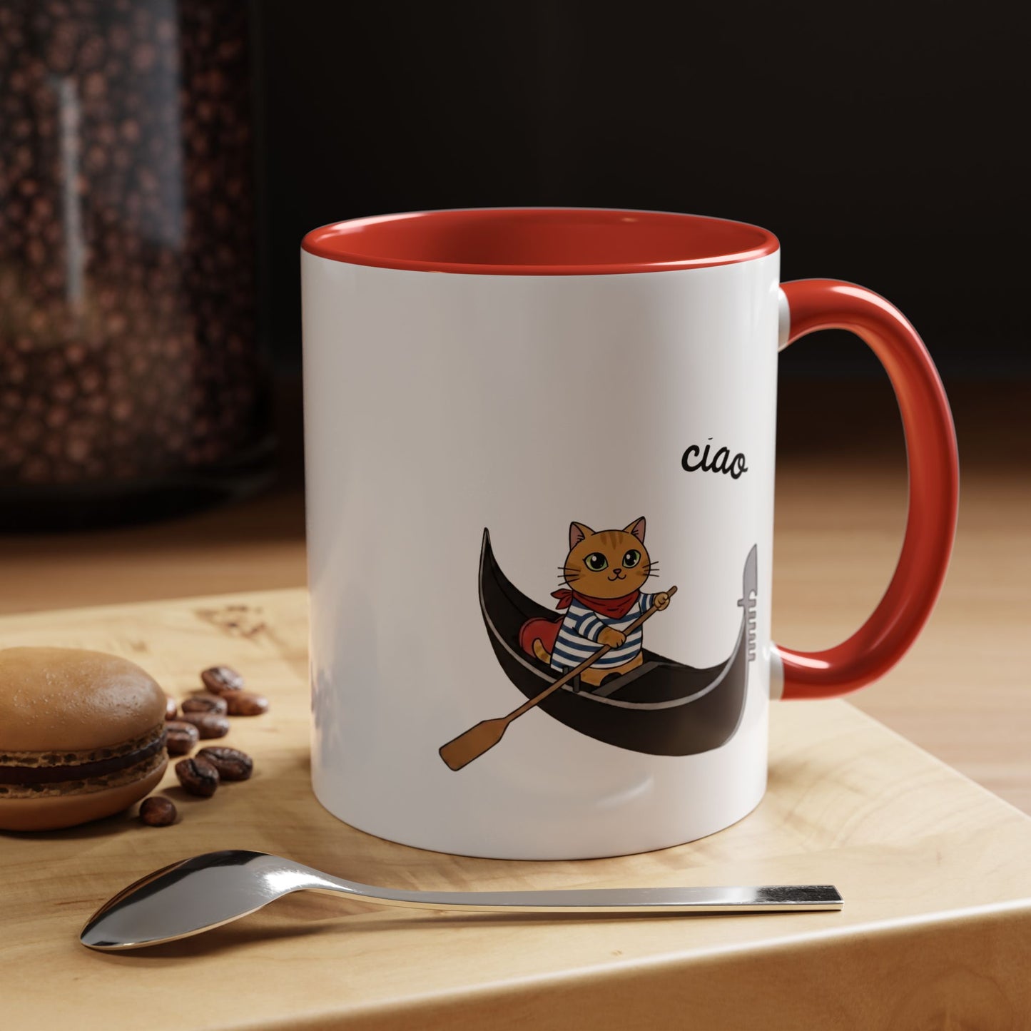 Gondolier Cat Coffee Mug | Cute Italian Cat Gift
