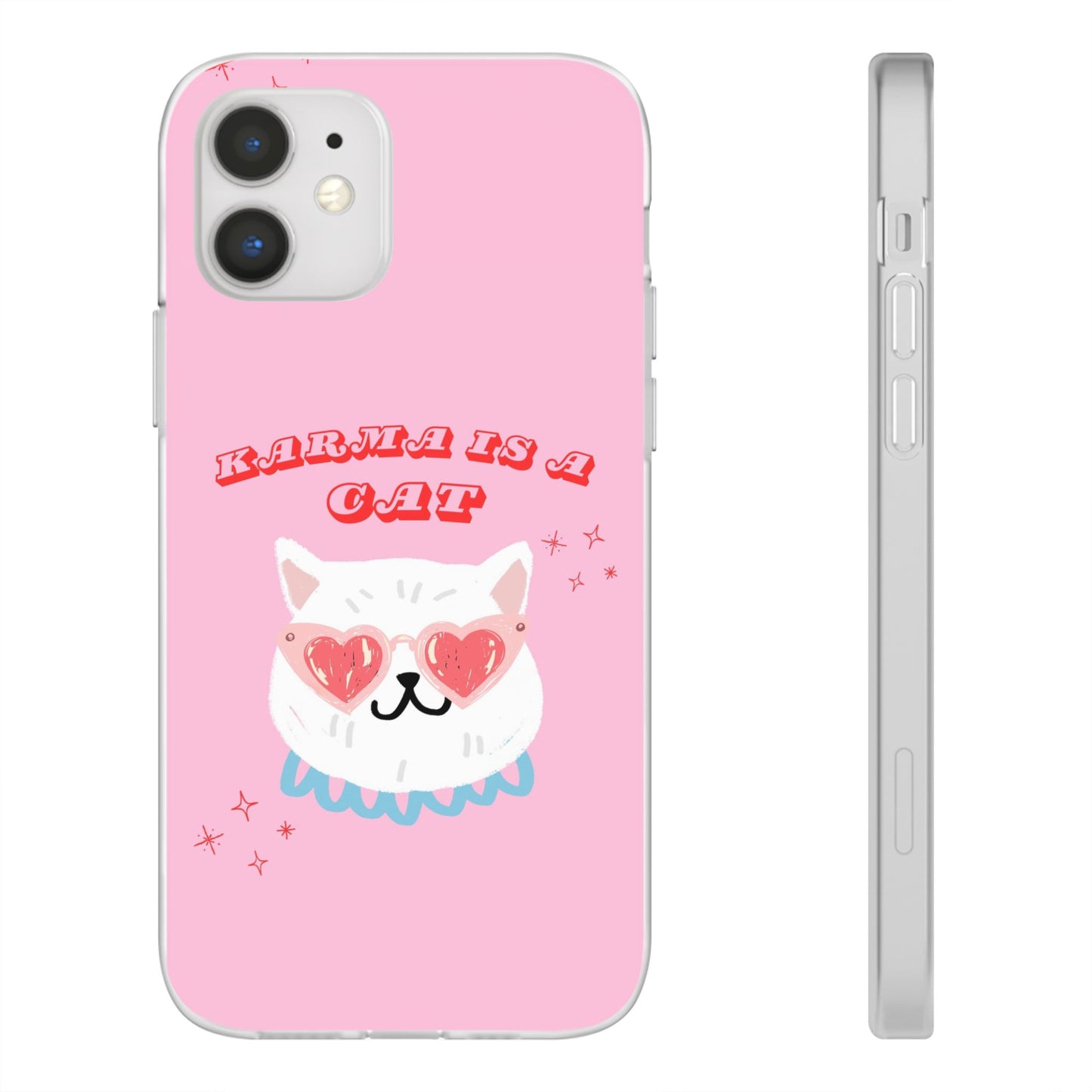 Karma is a Cat Phone Case | Pop Culture Cat Lover Gift | Heart Sunglasses Kitty