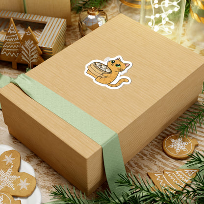 Kawaii Xiao Long Bao Cat Sticker | Cute Dumpling Vinyl Decal for Foodies