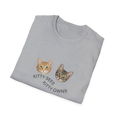 Kitty Sees Kitty Owns Cat Graphic T-shirt
