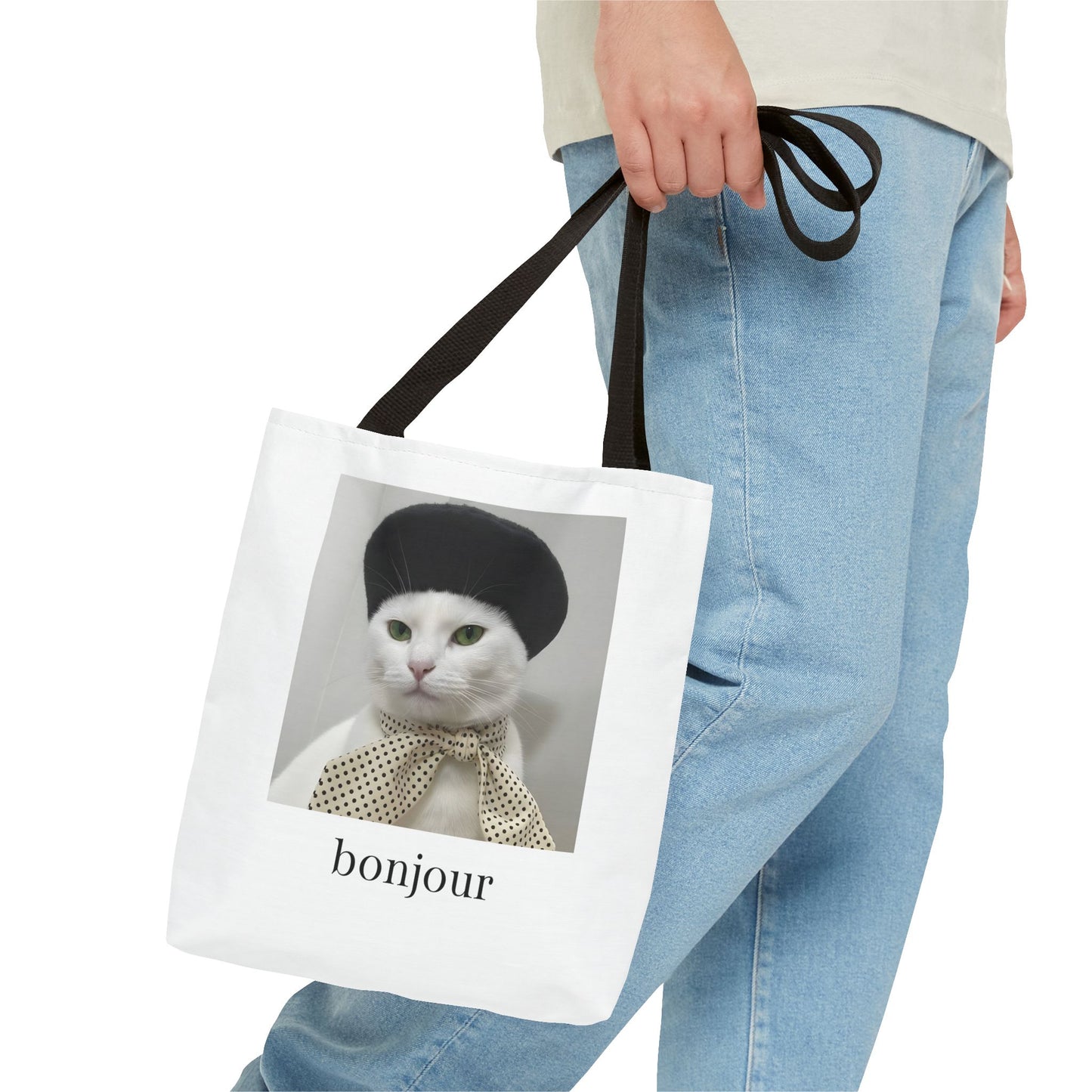 Bonjour Parisian Cat Tote Bag